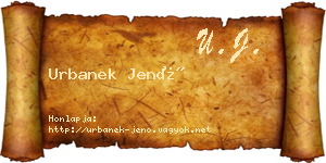 Urbanek Jenő névjegykártya
