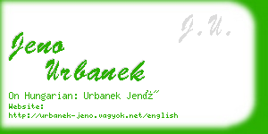 jeno urbanek business card